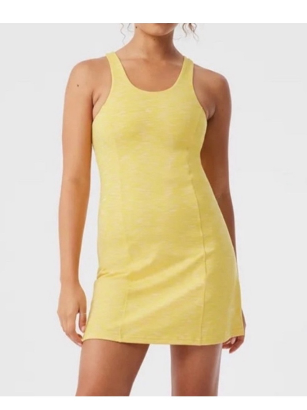 Outdoor voices Bright Yellow Athletic Dress with cutout back. Size M Retail $118